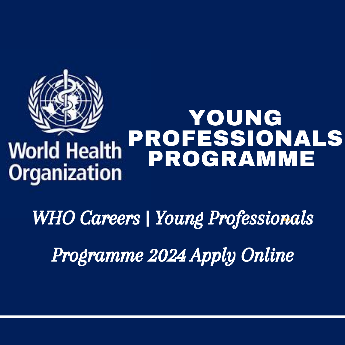 WHO Careers | Young Professionals Programme 2024 Apply Online