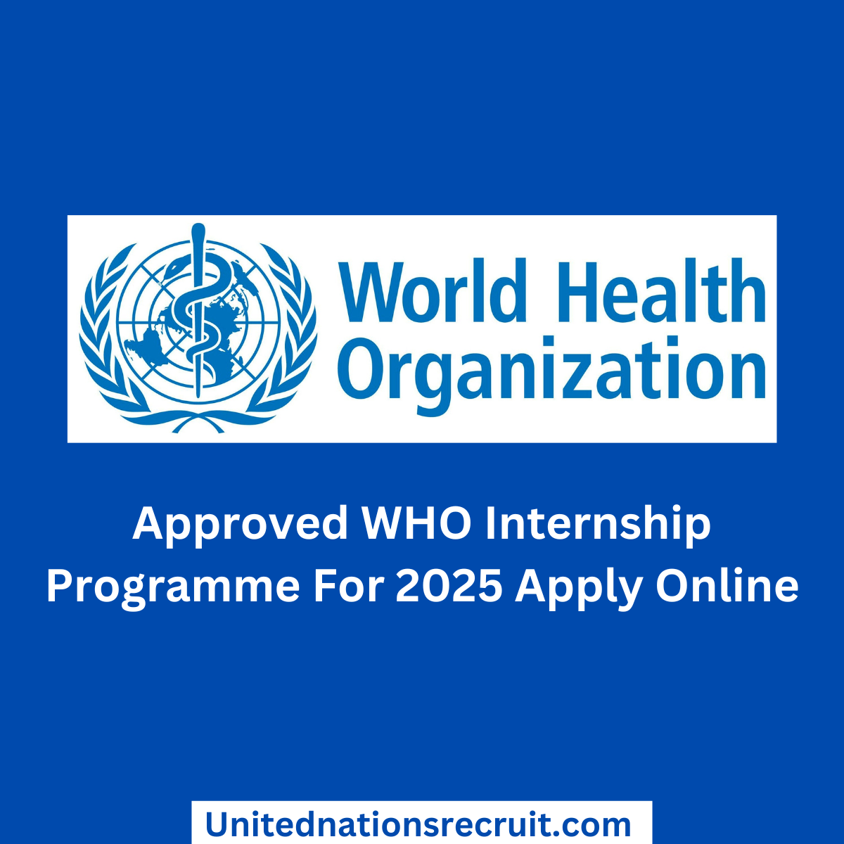 Approved WHO Internship Programme For 2025 Apply Online