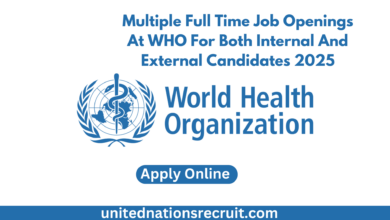 Multiple Full Time Job Openings At WHO For Both Internal And External Candidates 2025