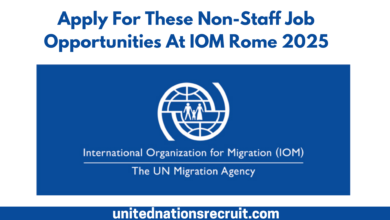 Apply For These Non-Staff Job Opportunities At IOM Rome 2025