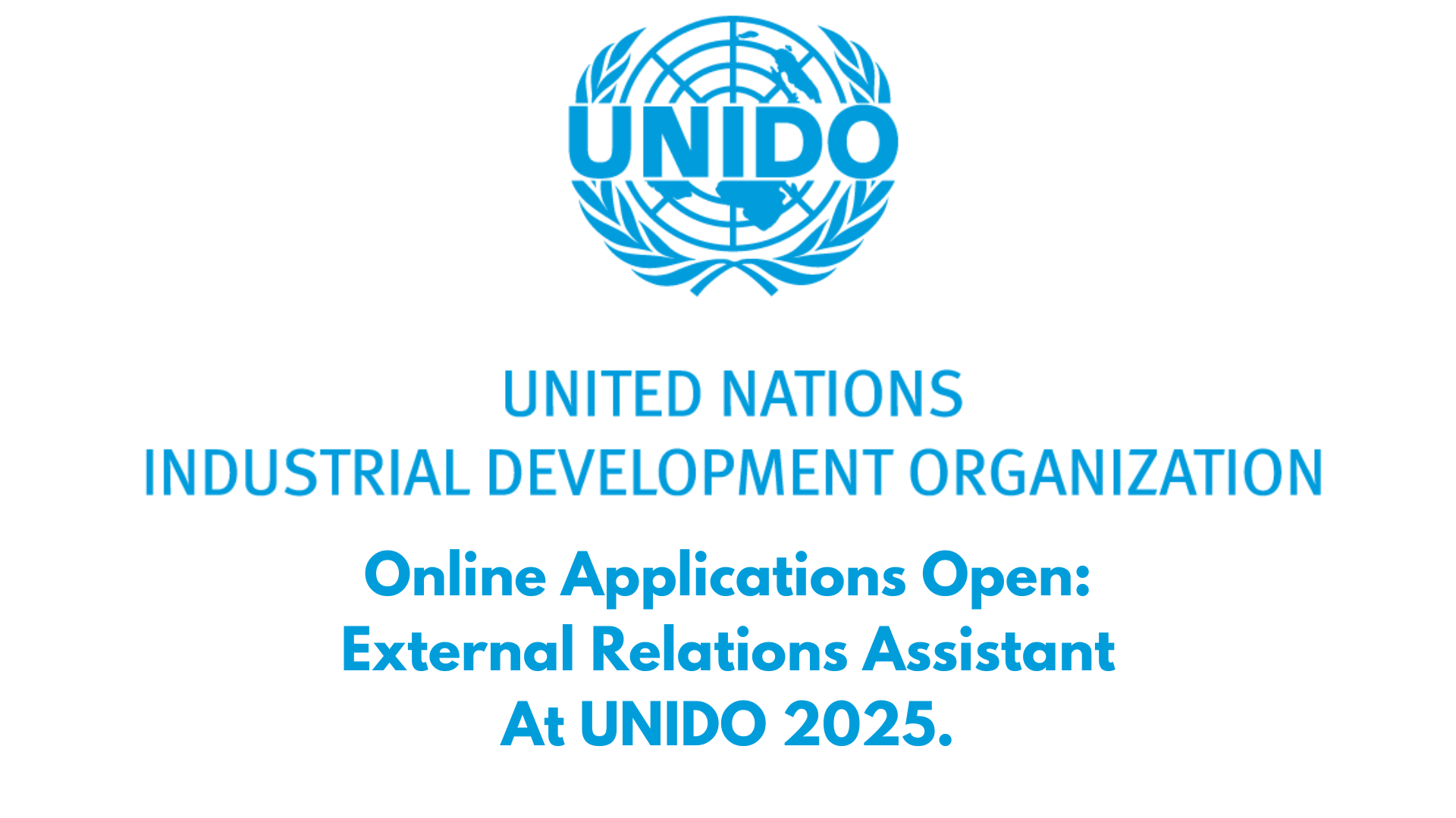 Online Applications Open: External Relations Assistant At UNIDO 2025.