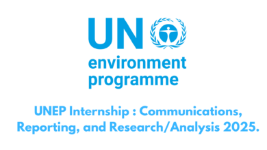 UNEP Internship : Communications, Reporting, and Research/Analysis 2025.