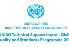 UNIDO Technical Support Intern - Global Quality and Standards Programme 2025.