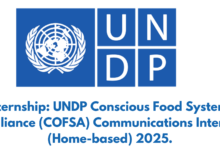 Internship: UNDP Conscious Food Systems Alliance (COFSA) Communications Intern (Home-based) 2025.