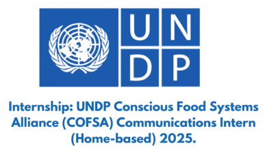 Internship: UNDP Conscious Food Systems Alliance (COFSA) Communications Intern (Home-based) 2025.