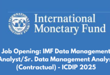 Job Opening: IMF Data Management Analyst/Sr. Data Management Analyst (Contractual) - ICDIP 2025