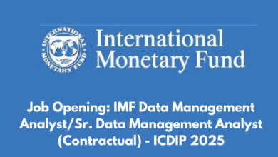 Job Opening: IMF Data Management Analyst/Sr. Data Management Analyst (Contractual) - ICDIP 2025