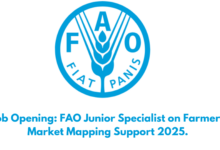 Job Opening: FAO Junior Specialist on Farmers Market Mapping Support 2025.