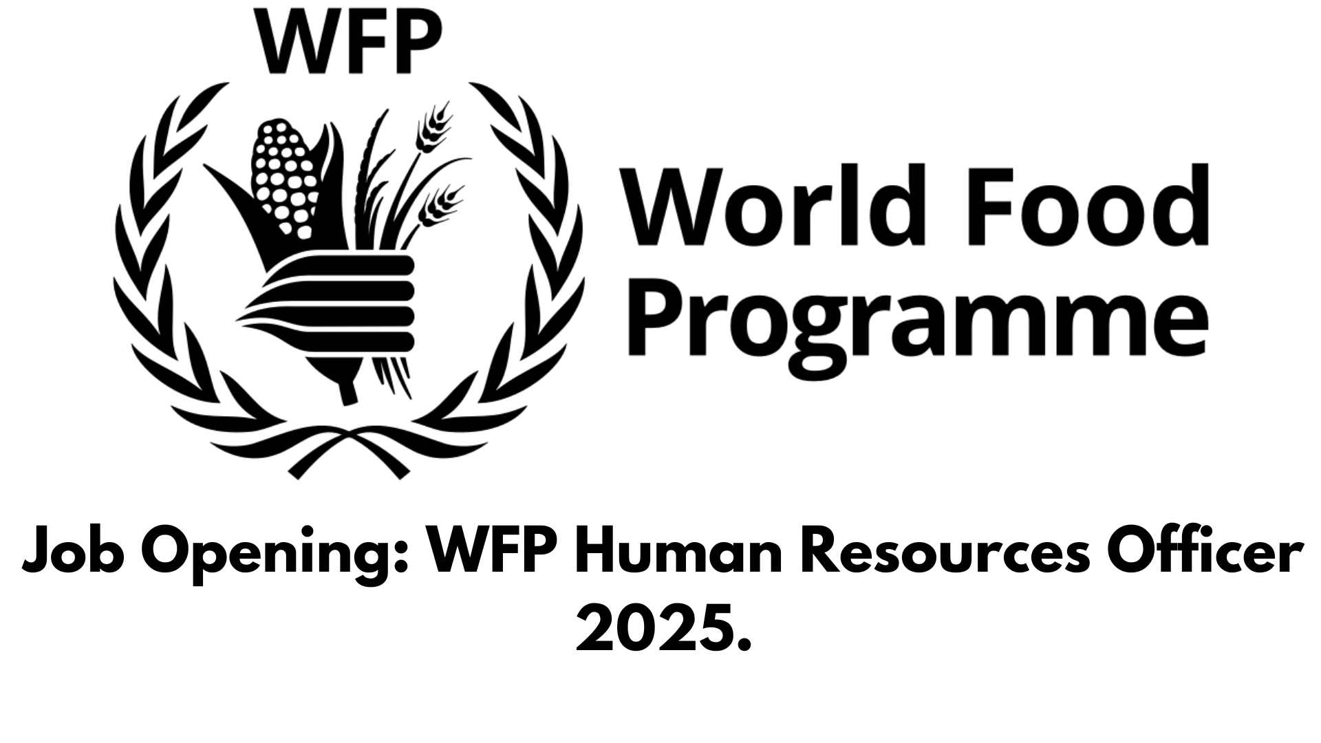 Job Opening: WFP Human Resources Officer 2025.