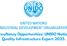 Consultancy Opportunities: UNIDO National Quality Infrastructure Expert 2025.