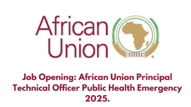 Job Opening: African Union Principal Technical Officer Public Health Emergency 2025.