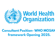 Consultant Position- WHO MOSAIC framework Opening 2025.