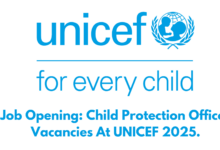 Job Opening: Child Protection Officer Vacancies At UNICEF 2025.