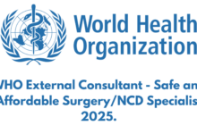 WHO External Consultant - Safe and Affordable Surgery/NCD Specialist 2025.